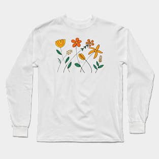 Wildflowers ColorPop BrightOrange Long Sleeve T-Shirt